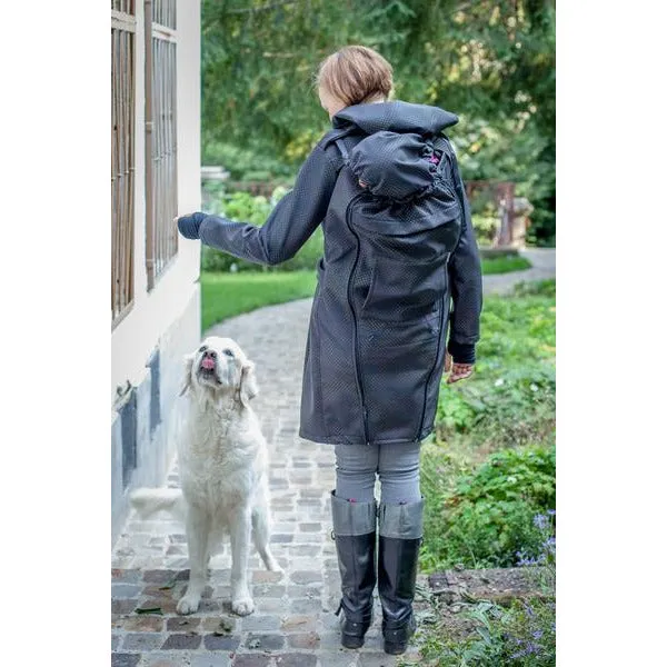 babywearing coat, PADDED-RAINBOW DOTS