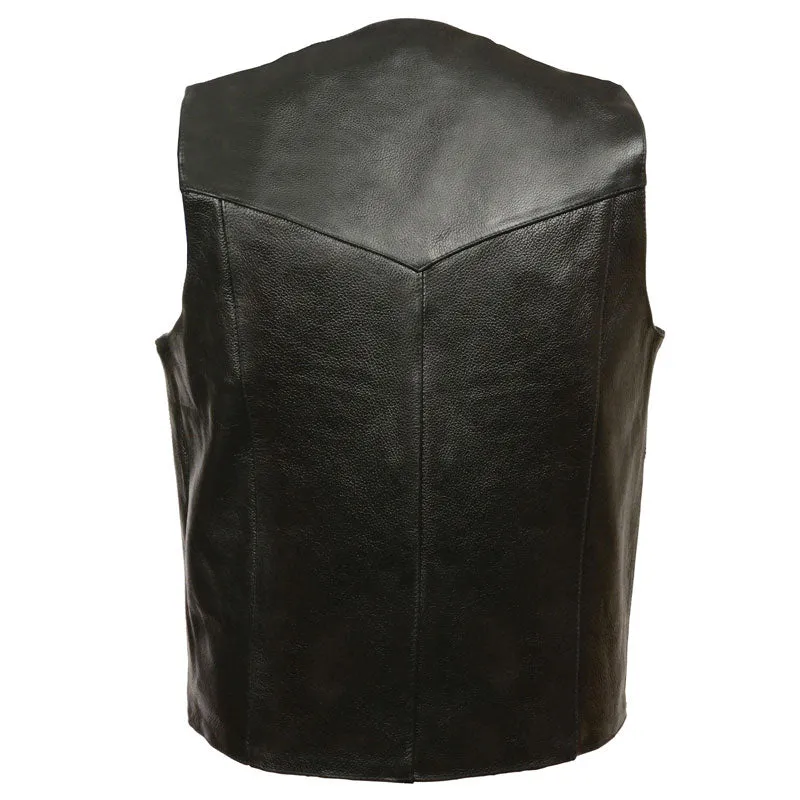 BLACK SNAP FRONT BIKER VEST