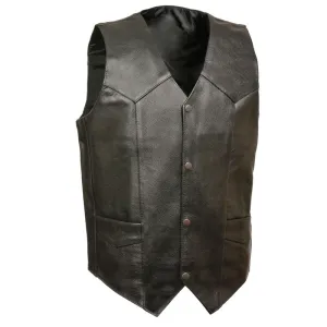 BLACK SNAP FRONT BIKER VEST