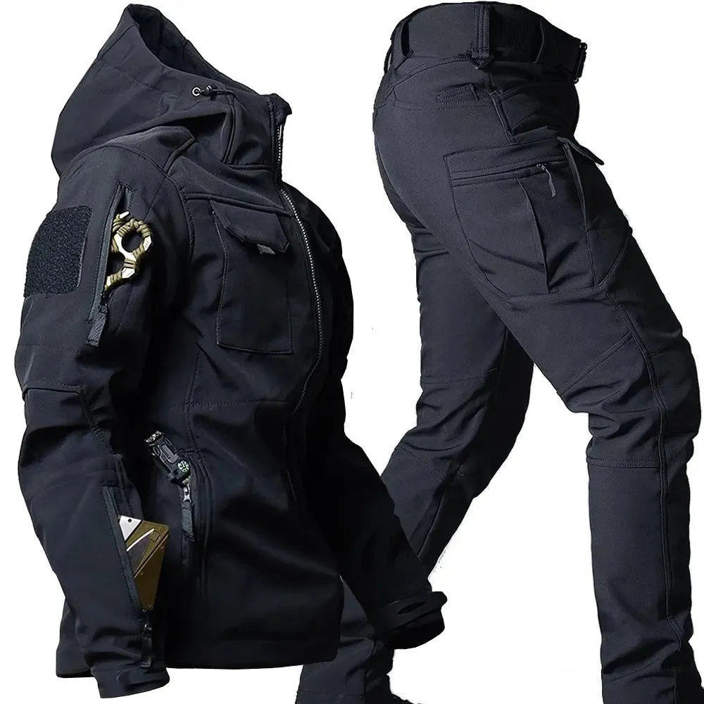 Chris – Men's Outdoor Tactical Hooded Jacket and Cargo Pants Set