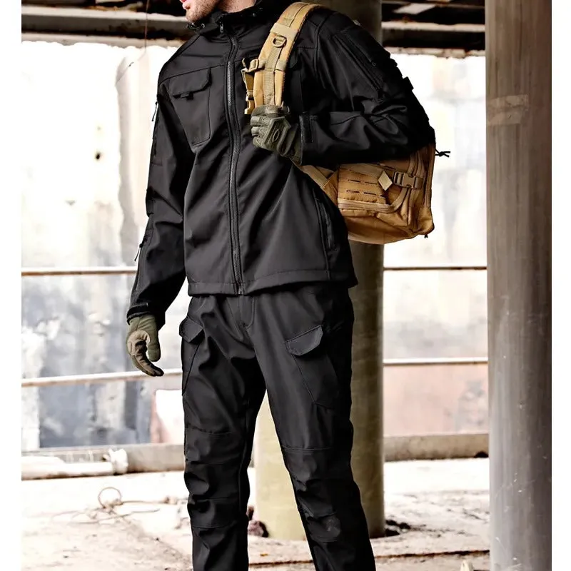 Chris – Men's Outdoor Tactical Hooded Jacket and Cargo Pants Set