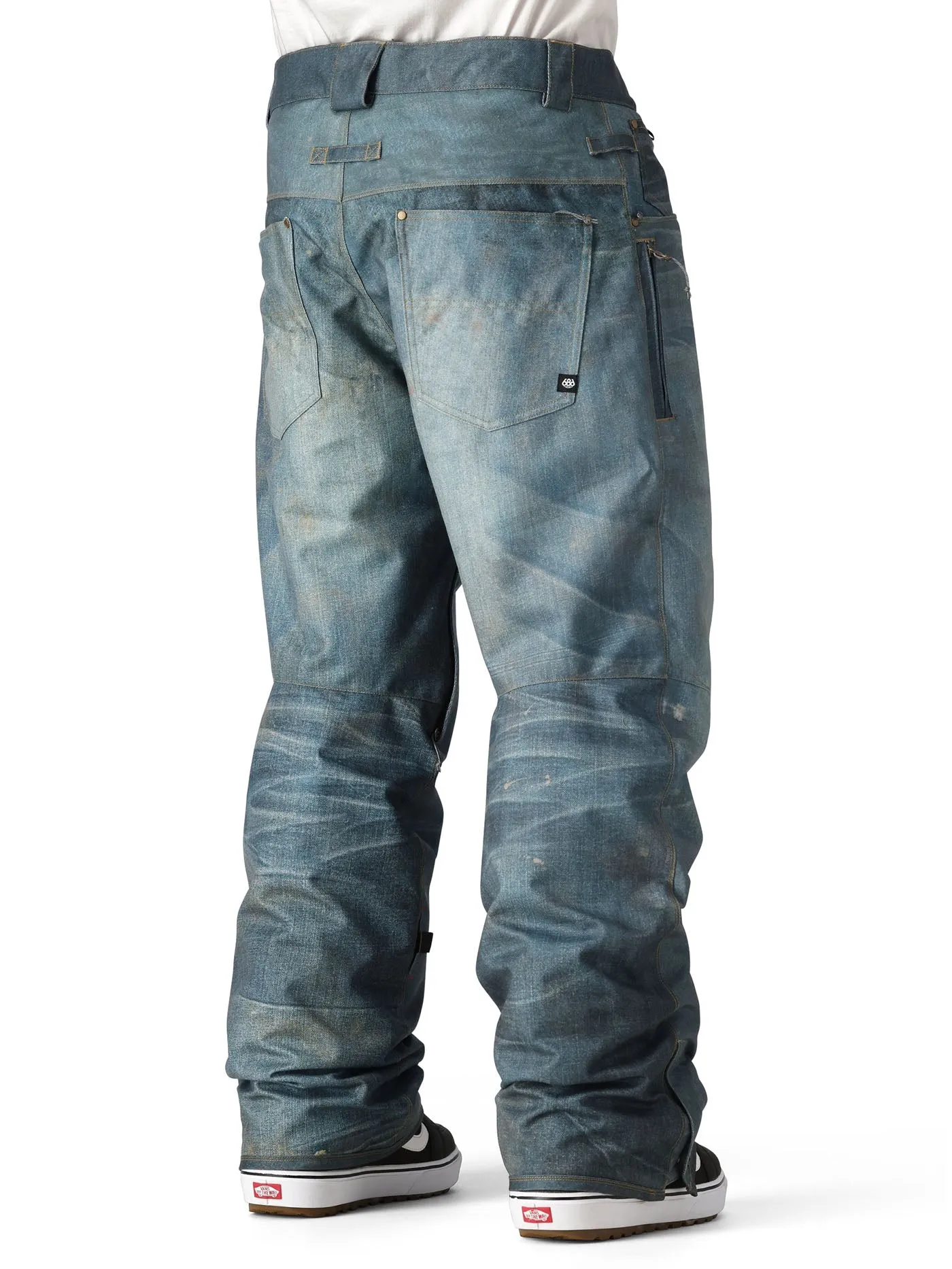 Deconstructed Denim Snow Pants