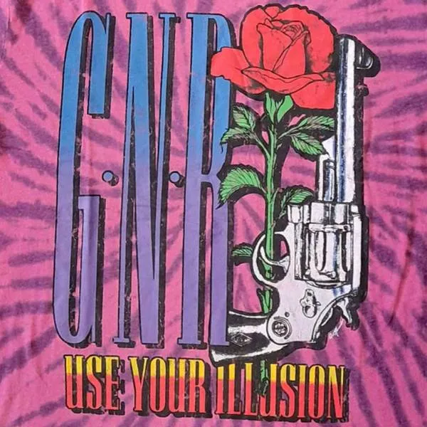 Guns 'n' Roses Kids T-Shirt - Use Your Illusion Revolver Design - Purple Tie Dye