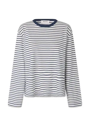 HellenMD LS stripe t-shirt - Soft Navy Stripe