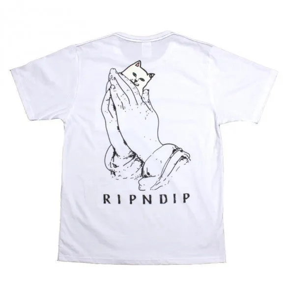 Hidden Pocket Cat T-Shirts (White)