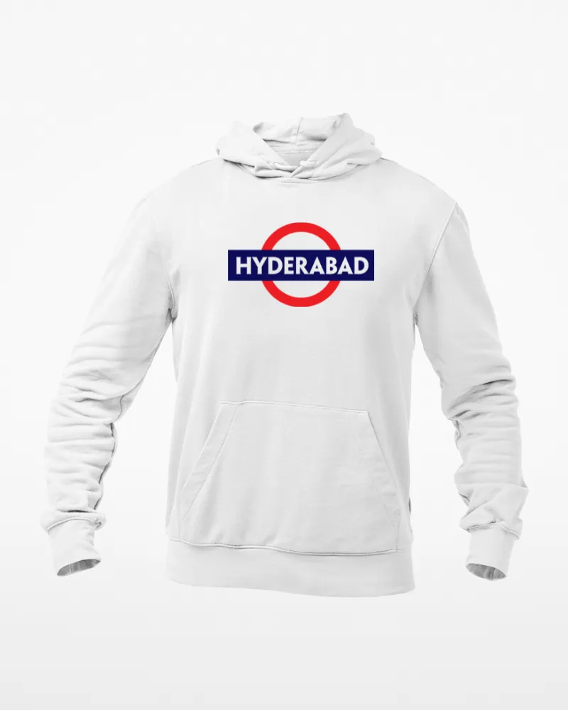 Hyderabad Board Unisex Hoodie White