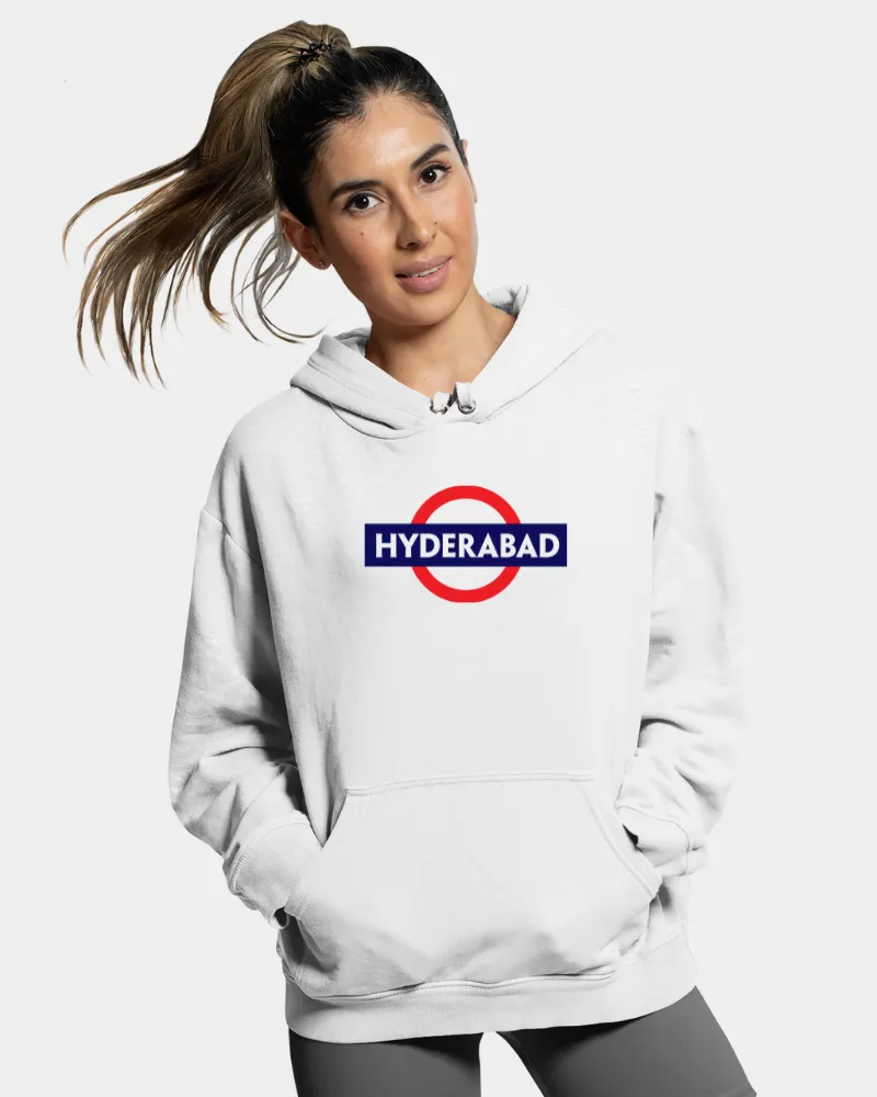 Hyderabad Board Unisex Hoodie White