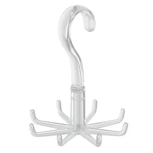 InterDesign Clarity Over the Rod Tie/Belt Closet Organizer Spinner Hanger, Clear