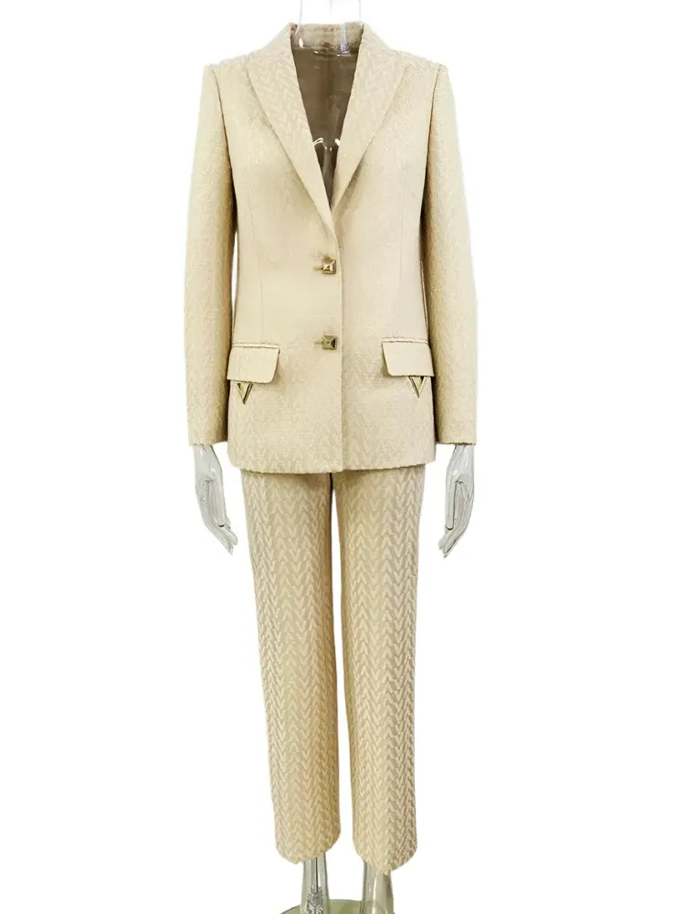 Jacquard Women Pant Suit - Trouser Suit