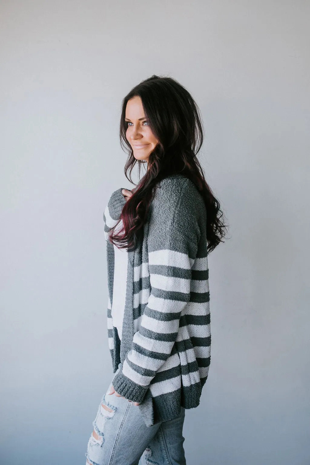 Jersee Striped Cardigan