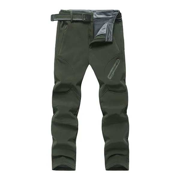 Mens Big Size Outdoor Durable Thick Lining Warm Water-repellent Breathable Sport Pants