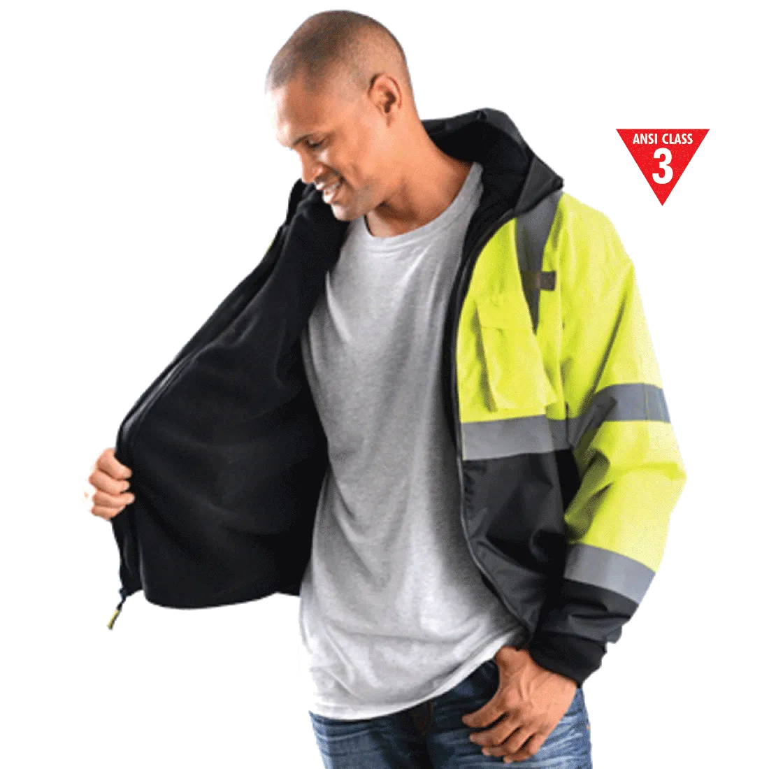 Occunomix Men'S Class 3 Bomber Jacket - M Lime/Black