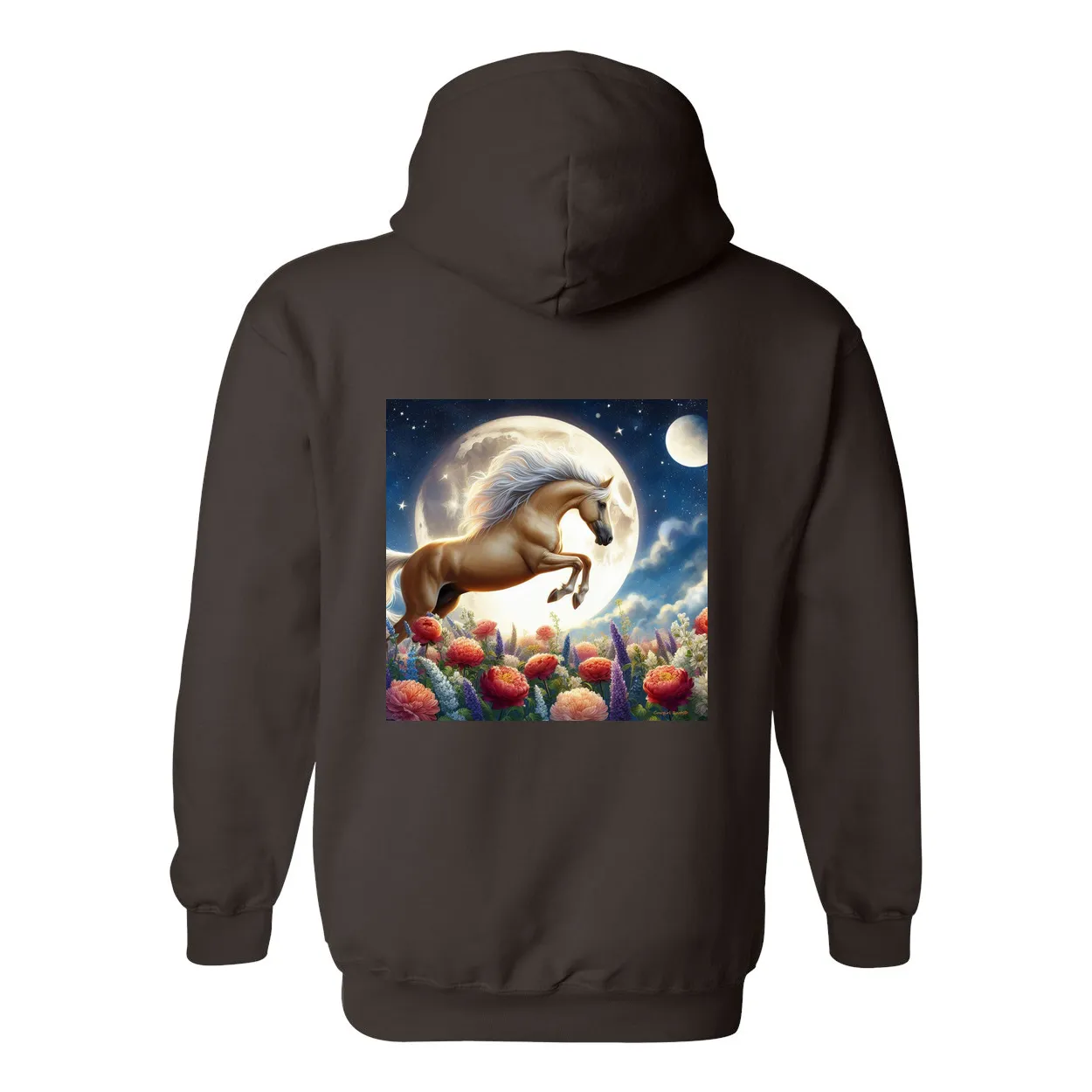 Palomino Moonshine Design on Front Pocket Hoodies