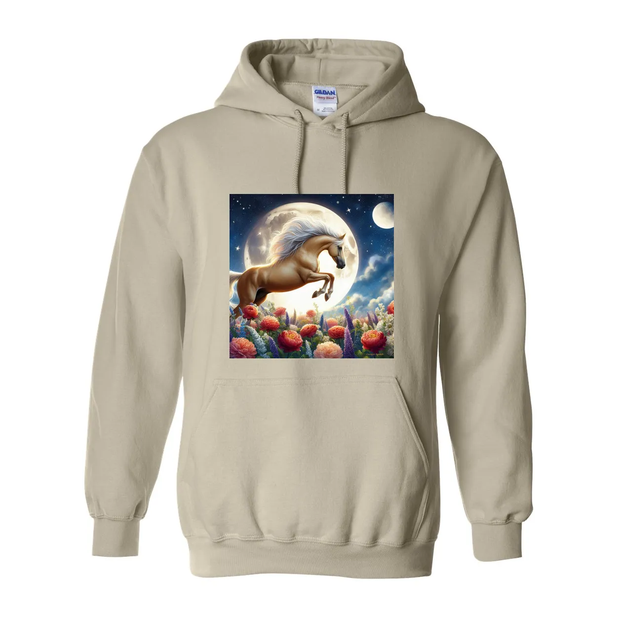 Palomino Moonshine Horse Pull Over Front Pocket Hoodies