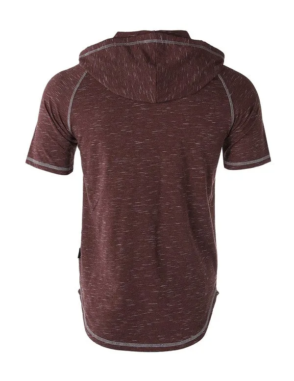 Short Sleeve  Henley Round Bottom  HoodieT-Shirts