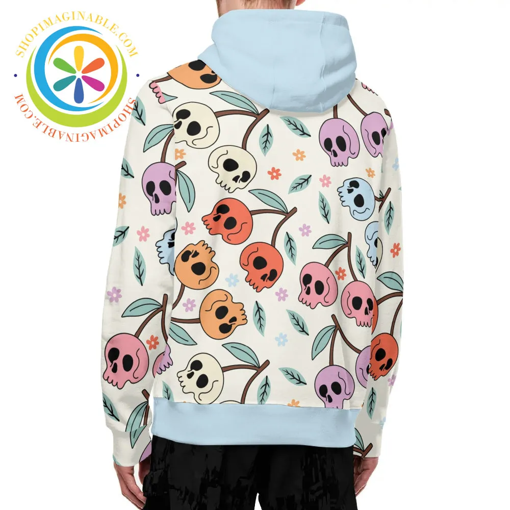 Skull Cherries Full Zip Turtleneck Hoodie Streetwear