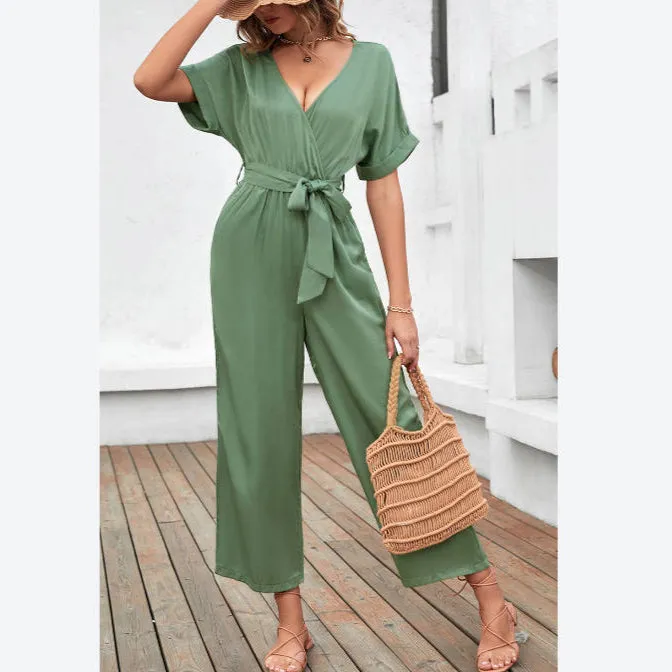 Stylish V-Neck Women Jump Suits Wholesale Jumpsuits