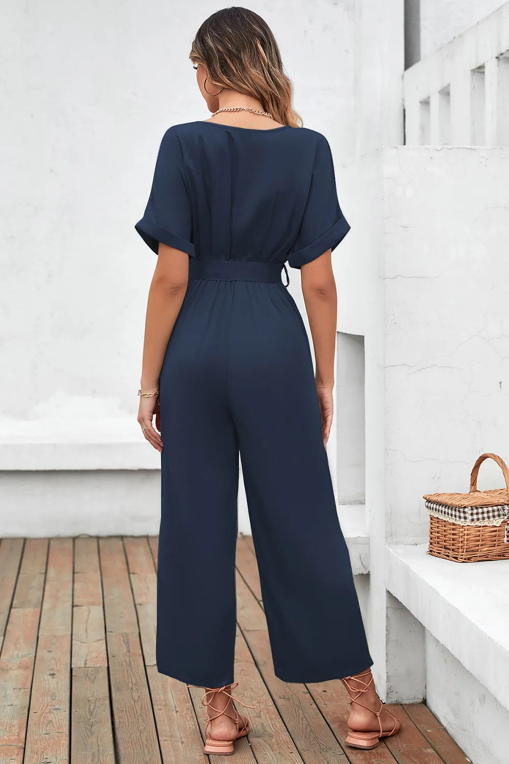 Stylish V-Neck Women Jump Suits Wholesale Jumpsuits