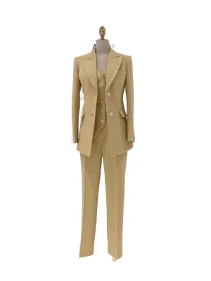 Three Piece Pant Suit - Asymmetrical Vest - Slim Fit Women Trouser Suit