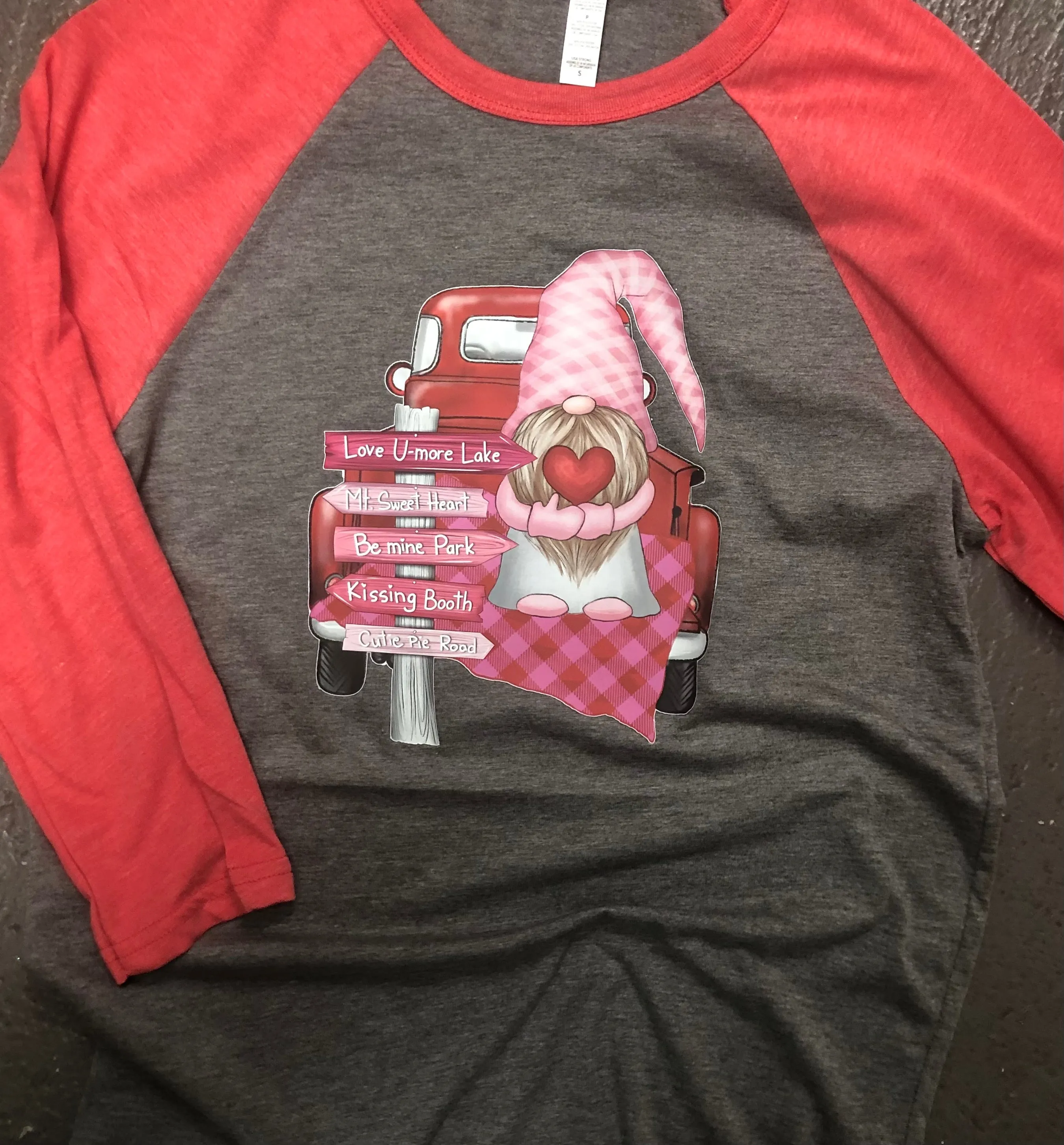 Valentine Gnome Baseball T-Shirt