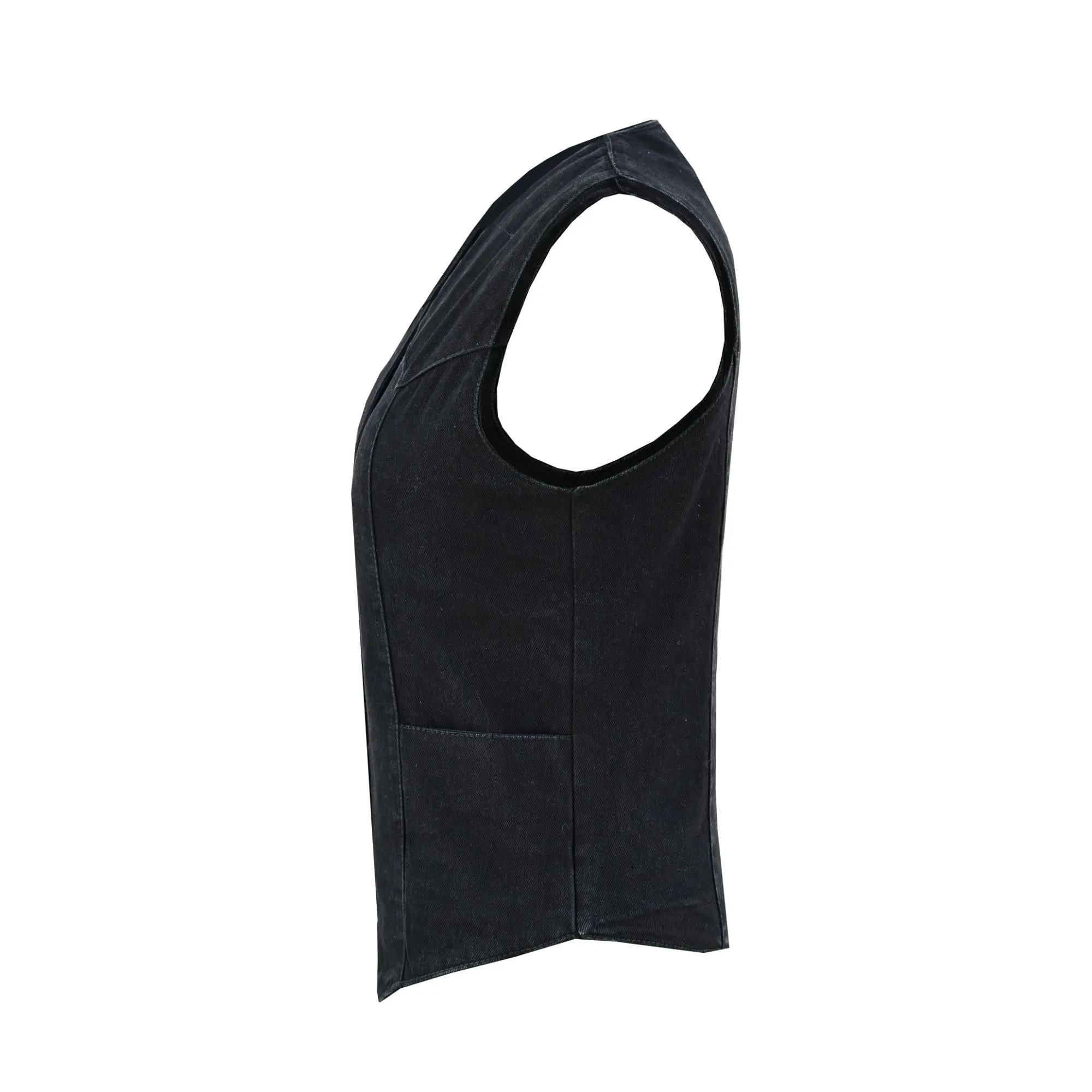 Women's Denim Classic Plain Sides Vest