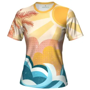 Women's Tropical Sunrise Short Sleeve Running Shirt