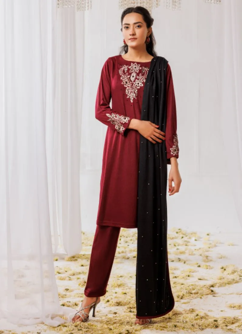 Woollen Knitwear Suits with Dupatta