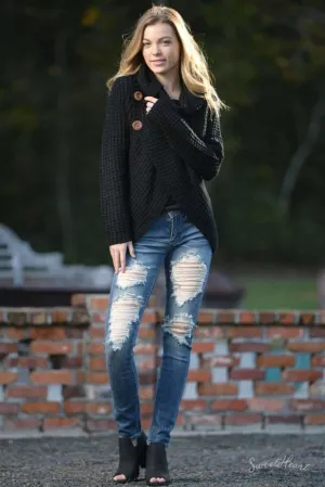 Wrap Me In Love Sweater - Black